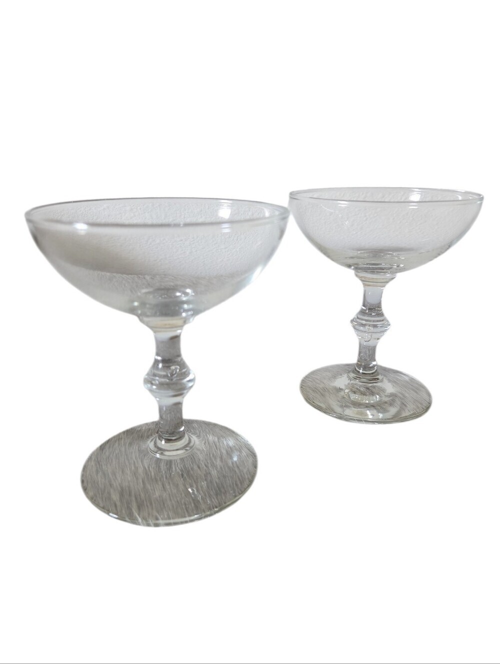 Vintage Libbey Georgian Clear Glass Champagne Coupe Cocktail Glasses Set of 2 - Picture 4 of 9